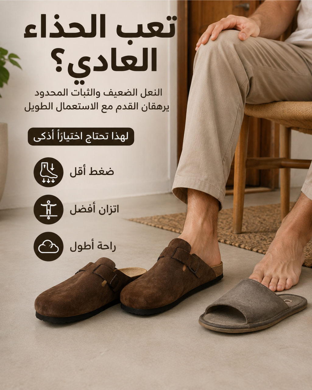 تعب الحذاء العادي — ضغط أقل وارتزان أفضل مع كونفورتا